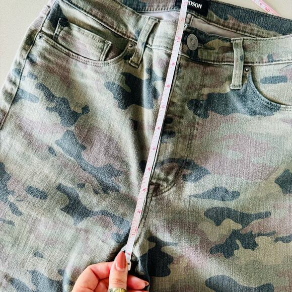 HUDSON Tan Olive Camo Print Barbara High Rise Super Skinny Leg Denim Jeans 29 - Picture 12 of 15